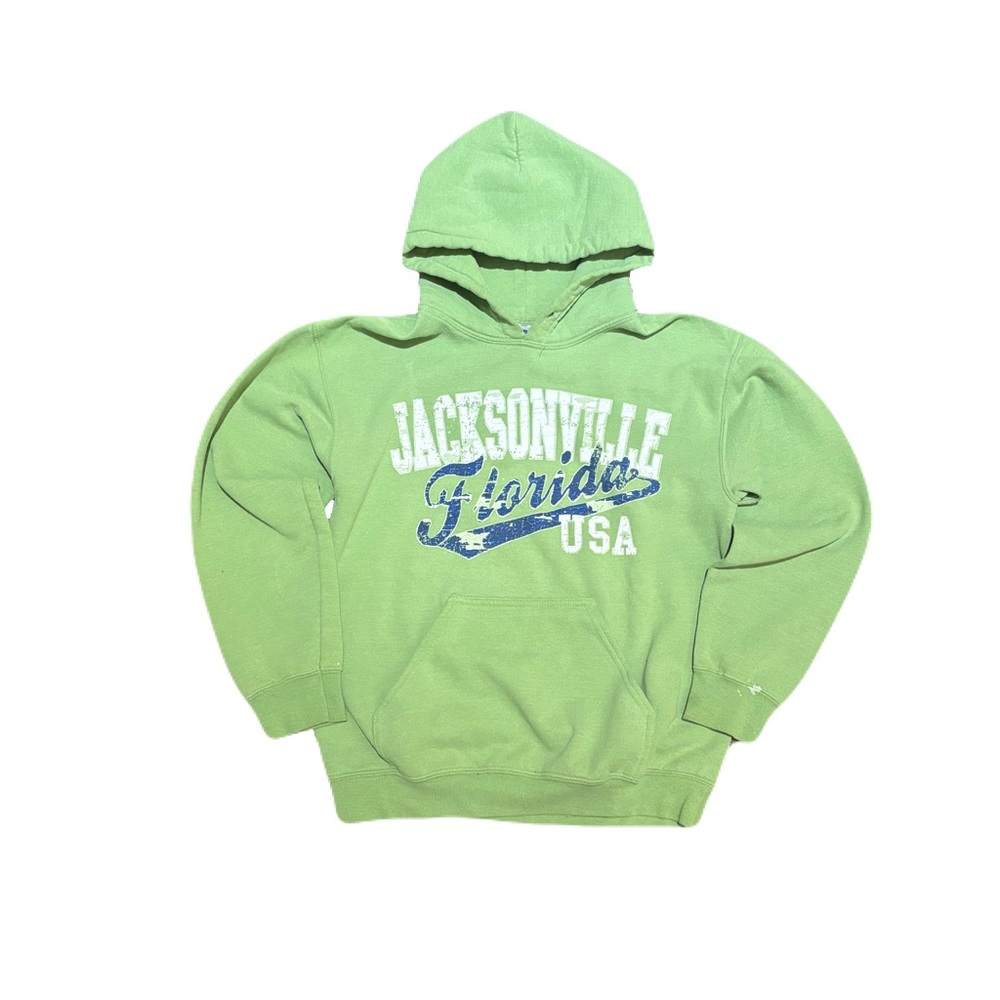 Green Hoodie with Jacksonville Florida Print
